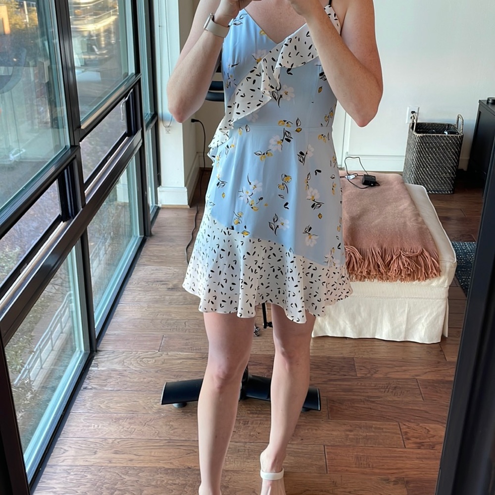 New, never worn, baby blue mini dress